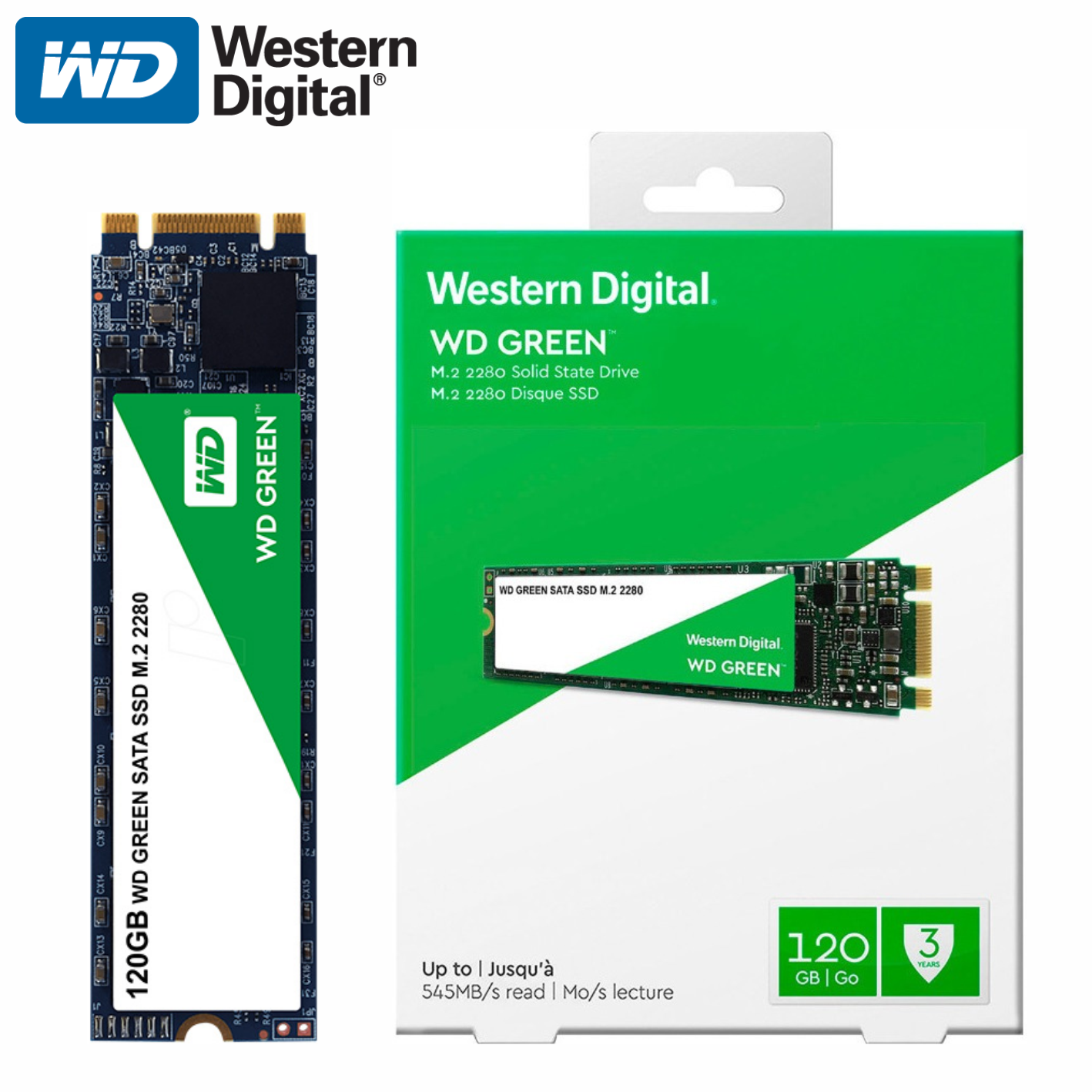 Disco Solido SSD Western Digital WD Green, 120GB, M.2