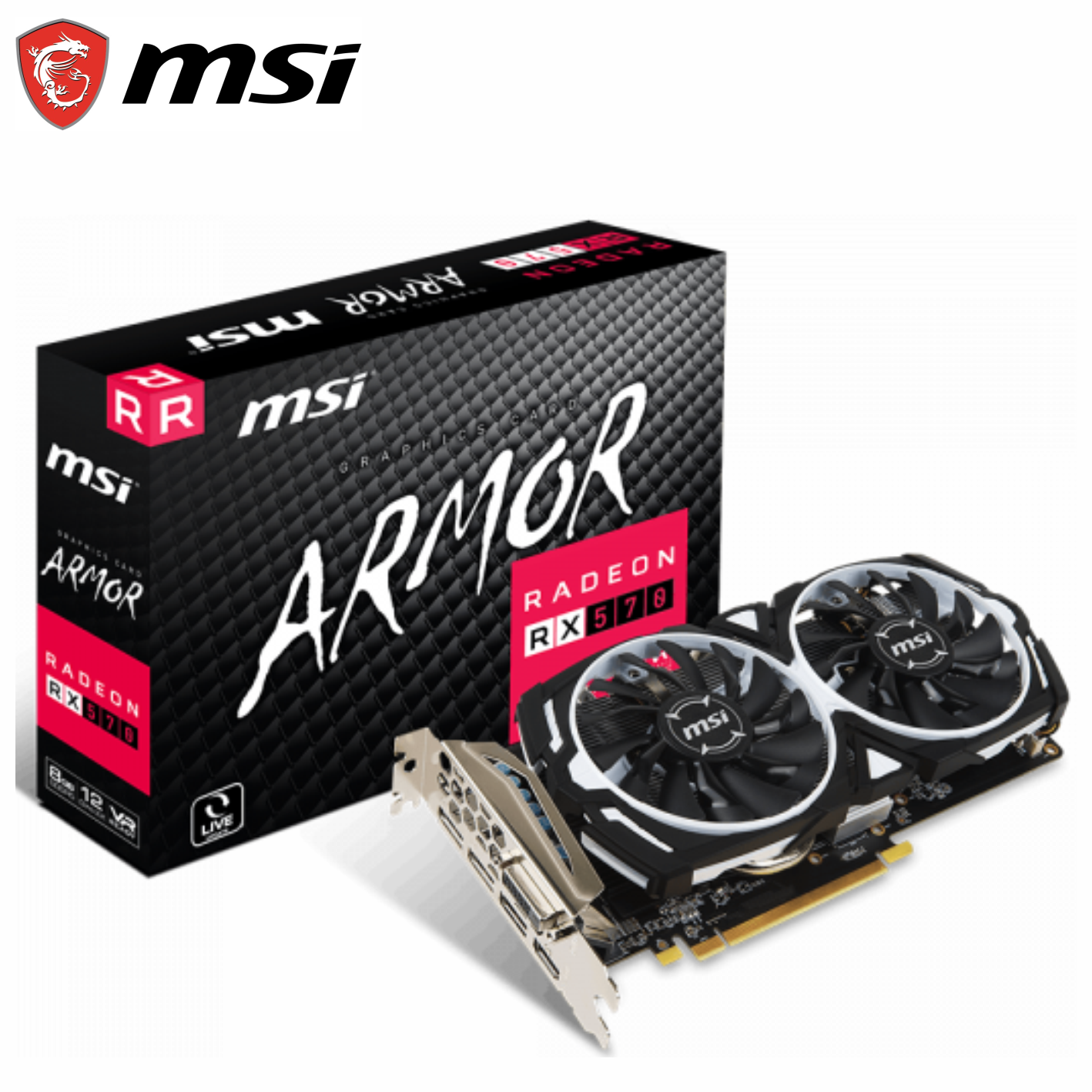 Tarjeta de video MSI AMD Radeon RX 570 Armor, 8GB GDDR5 256-bit, PCI-E x16