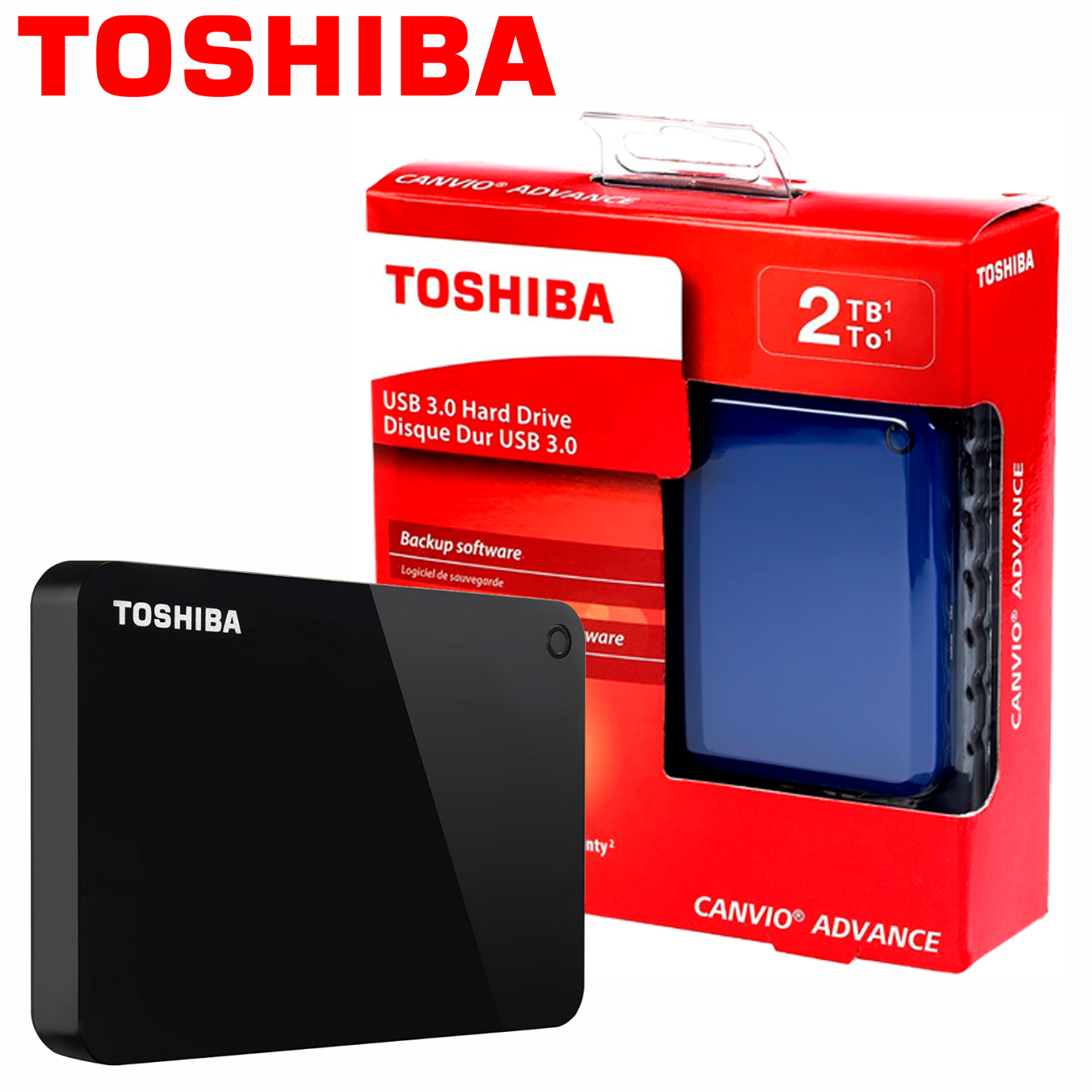 Disco duro externo Toshiba Canvio Advance, 2TB, USB 3.0, 2.5