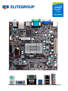Motherboard ECS BSWI-D2-N3050 Intel Celeron DC N3050 1.60GHz, DDR3L, SATA 6Gb/s, VD/SN/NW