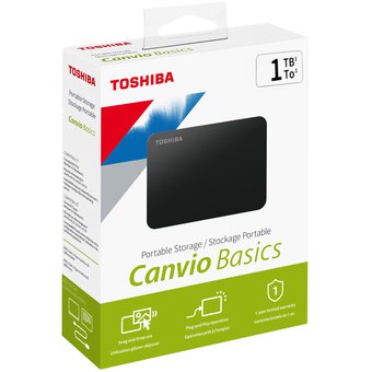 Disco duro externo Toshiba Canvio Basic,1TB, USB 3.0, 2.5