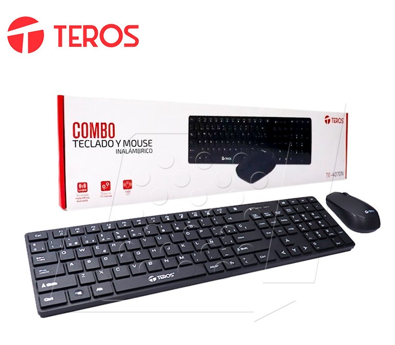 Kit Inalámbrico Teclado + Mouse Teros TE4070N, 2.4 GHz