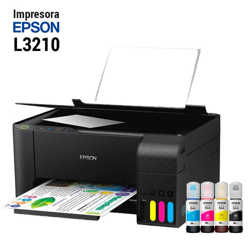 Impresora Epson EcoTank L3210, Imprime / Escanea / Copia / USB